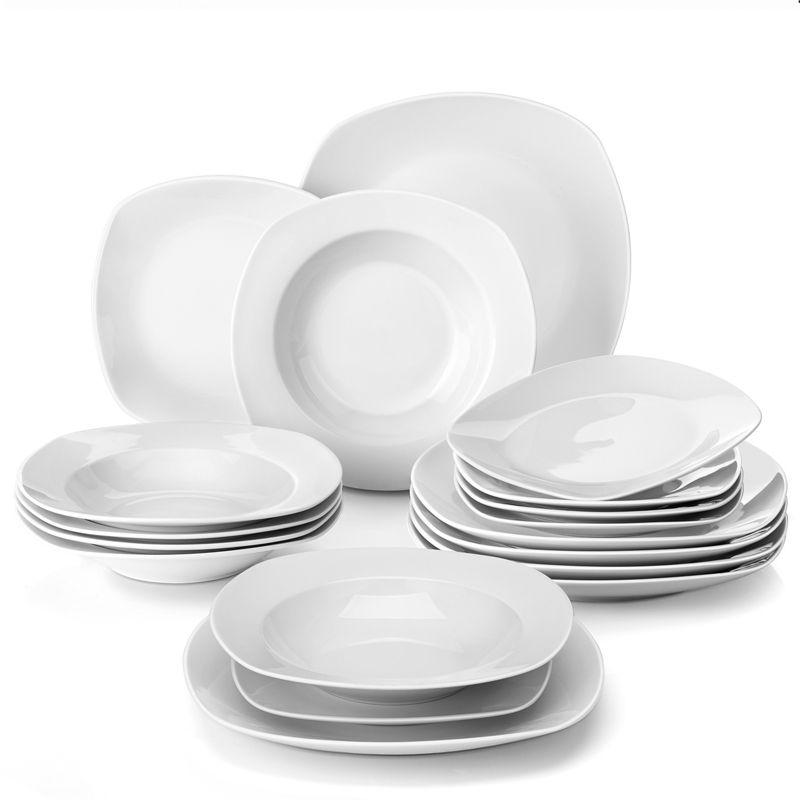 MALACASA Alisi 18 Piece Porcelain China Dinnerware Set - Service for 6