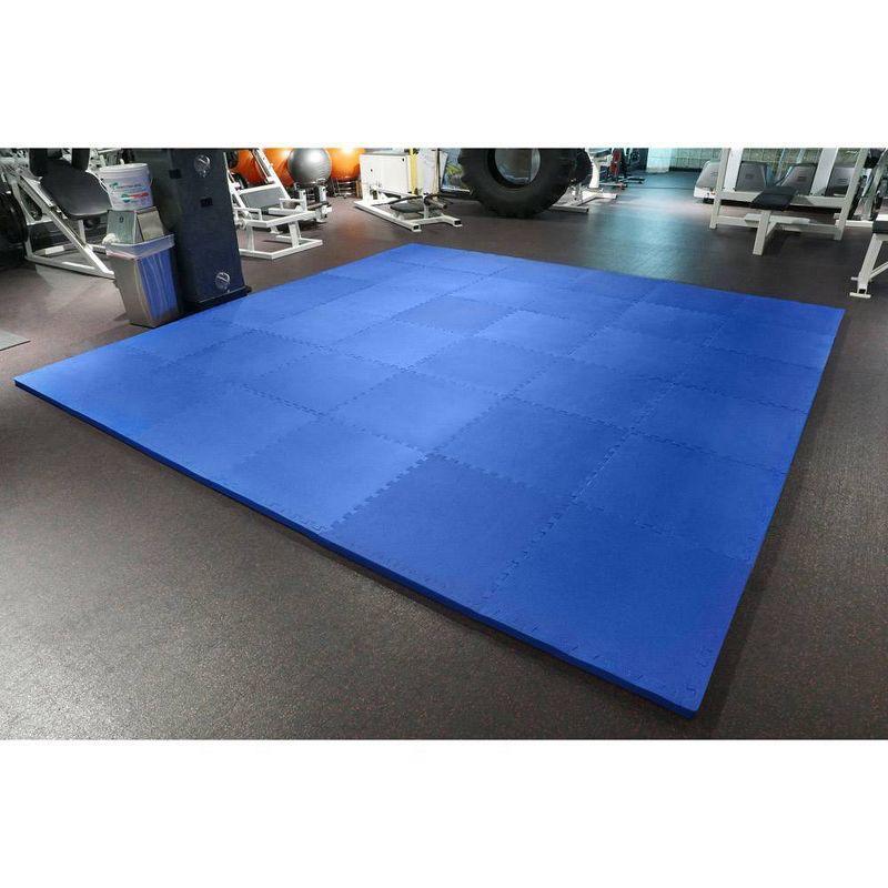 Meister X-Thick 1.5" Interlocking 16 Tiles Gym Floor Mat - Blue