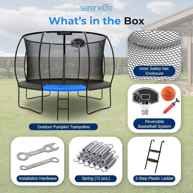 SereneLife Outdoor Trampoline with Net Enclosure