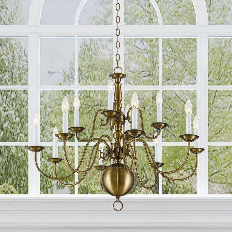 Livex Lighting Williamsburgh 12 - Light Chandelier in  Antique Brass