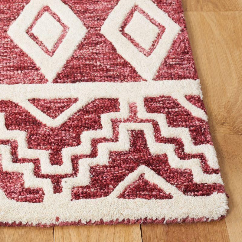 Abstract ABT851 Handmade Indoor Area Rug - Red/Ivory - 8'x10' - Safavieh