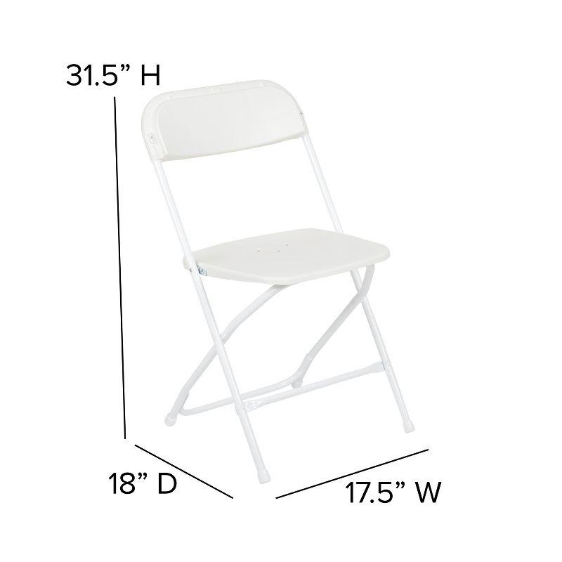 Emma and Oliver Set of 2 Stackable Folding Plastic Chairs - 650 LB Weight Capacity