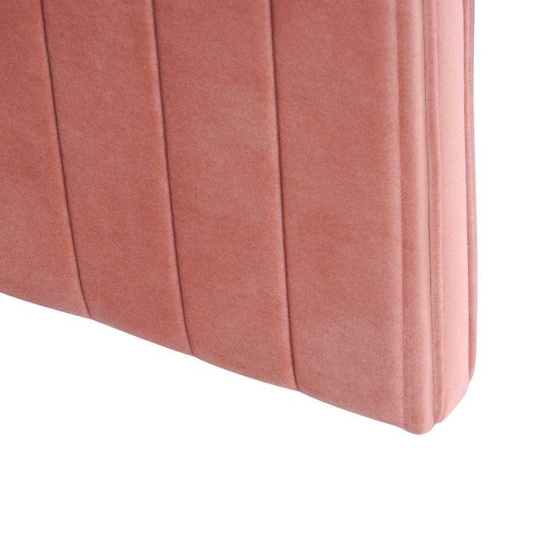 Modern Channel Ottoman Blush Velvet - HomePop: Upholstered, Tufted, Luxury Seating