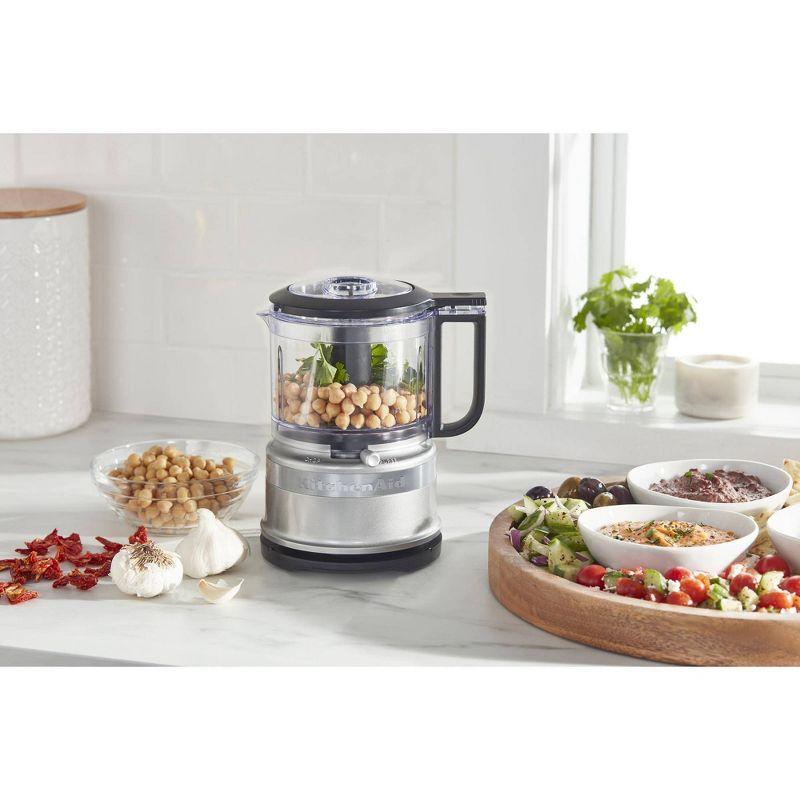 KitchenAid 3.5 Cup Mini Food Processor - KFC3516 - Light Silver: 2-Speed Chopper with Stainless Steel Blades, Dishwasher-Safe