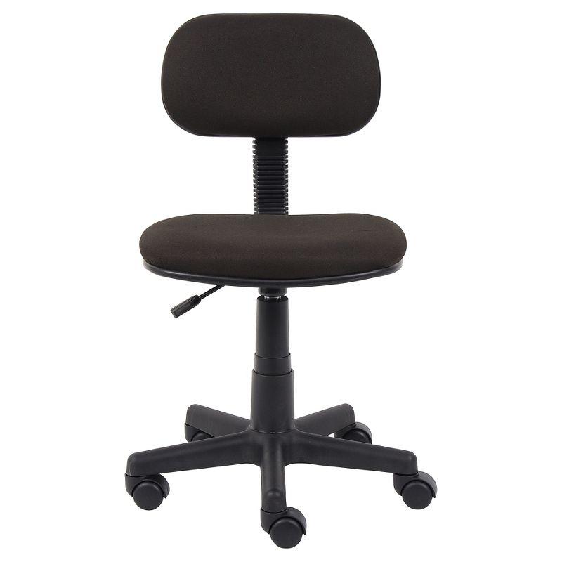 Fabric Steno Chair Black - Boss Office Products: Pneumatic Lift, Nylon Base, Swivel Casters