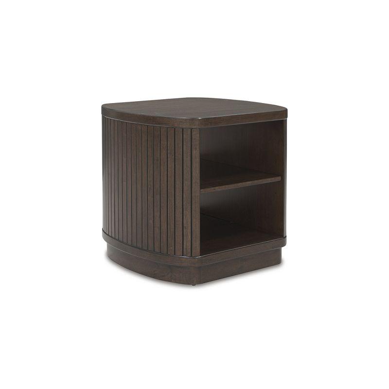 Korestone Dark Brown Mango Wood Square End Table with Storage