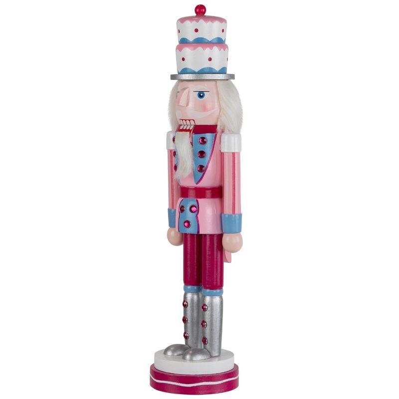 Cake King Nutcracker Christmas Figure - 15" - Pink And Blue