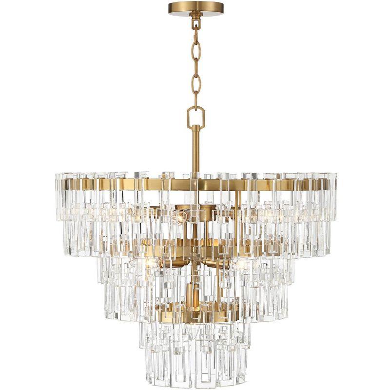 Vienna Full Spectrum Luxum Burnished Brass Chandelier 23 1/2" Wide Modern Tiered Crystal 8-Light Fixture for Dining Room House Foyer Kitchen Island