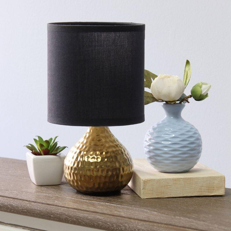 Hammered Drip Mini Table Lamp with Fabric Shade - Simple Designs