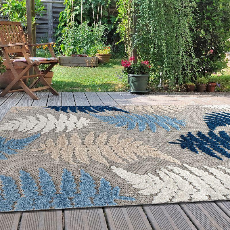 World Rug Gallery Seville Floral Leaves Indoor/Outdoor Area Rug