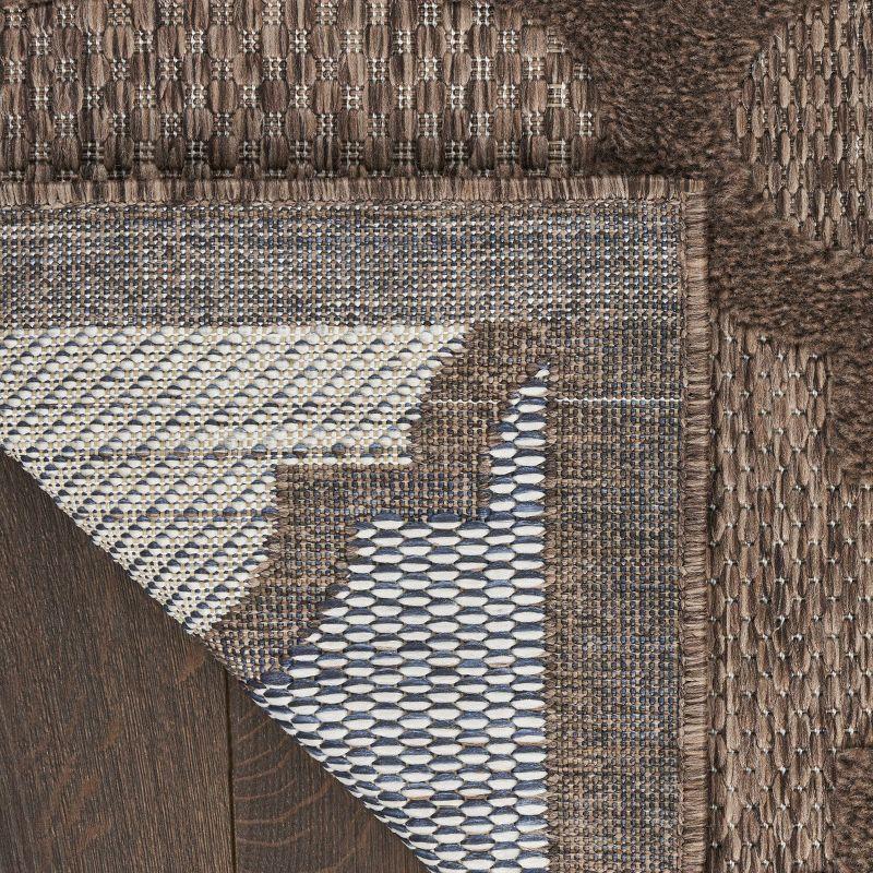 Nourison Easy Care Trellis Flatweave Indoor Outdoor Area Rug 6' x 9' Brown