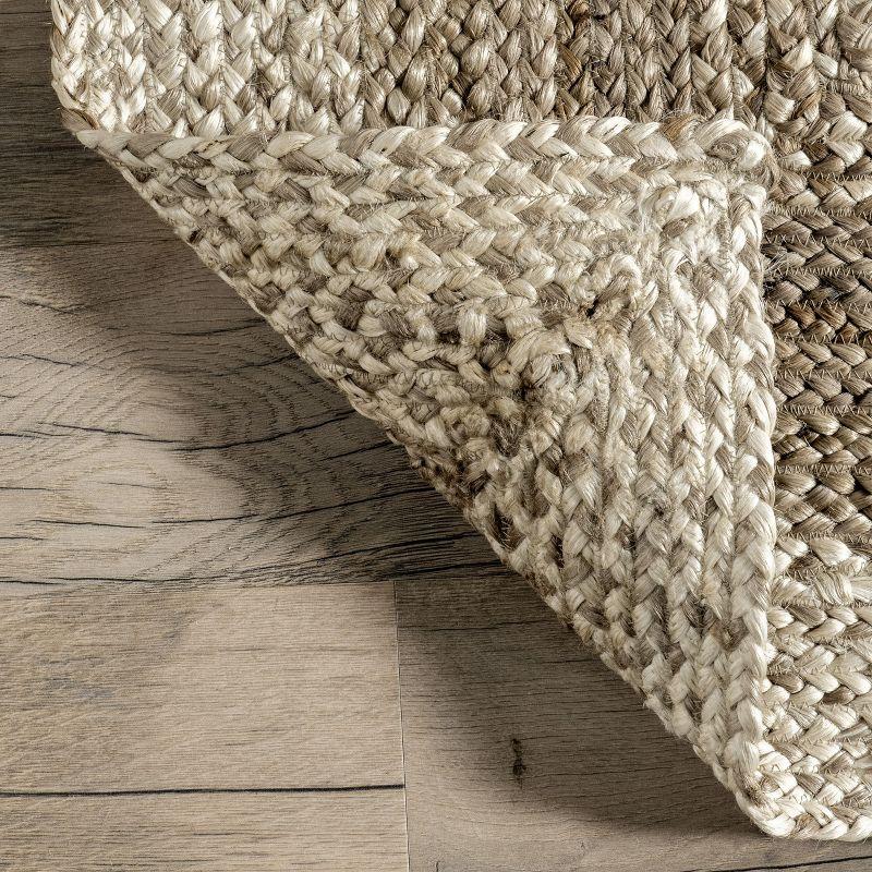 Nuloom Charlene Braided Border Jute Indoor Area Rug 8x10 in Natural
