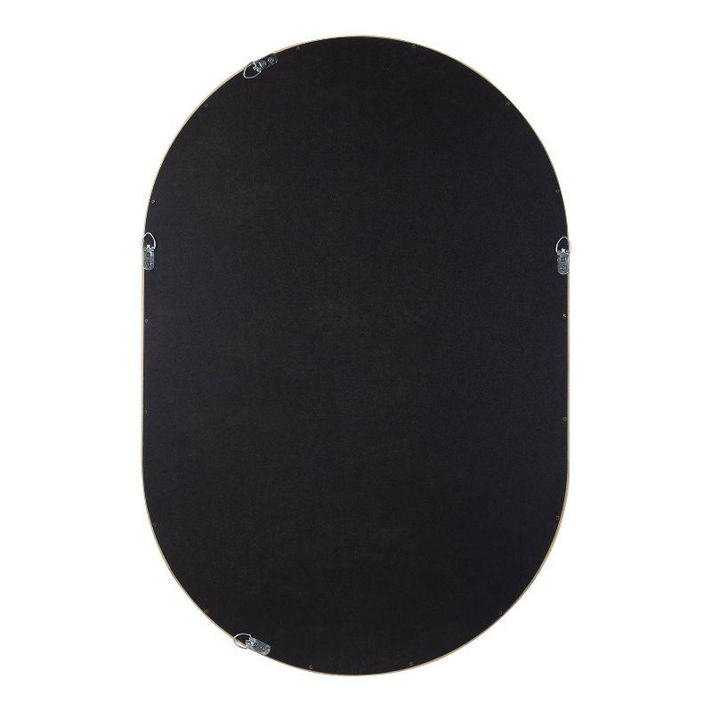 24" x 36" Hutton Wood Framed Capsule Wall Mirror Natural: Scandinavian Style, Poplar Frame - Kate & Laurel