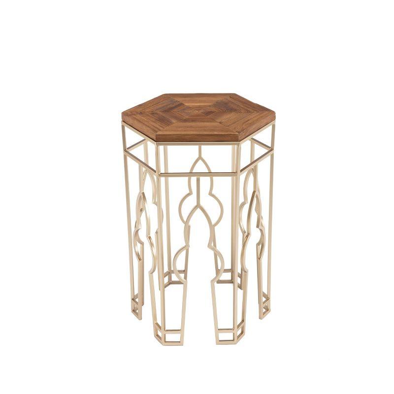 Genevieve Nesting Tables Gold/Natural - Boraam: Set of 2, Modern Style, Wood Surface, Metal Frame