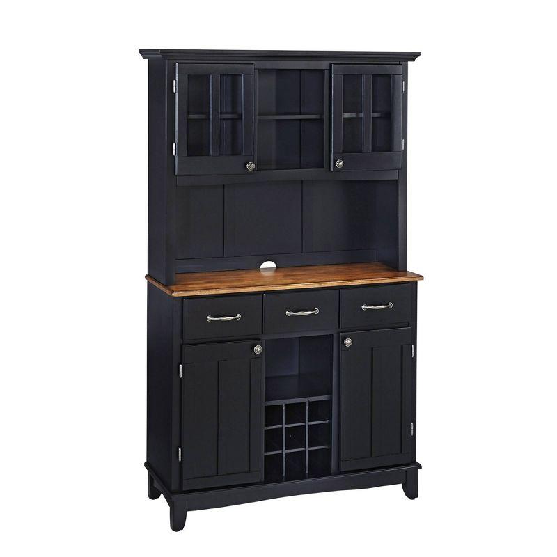Large Buffet of Buffets Server with Hutch and Oak Top Black - Homestyles