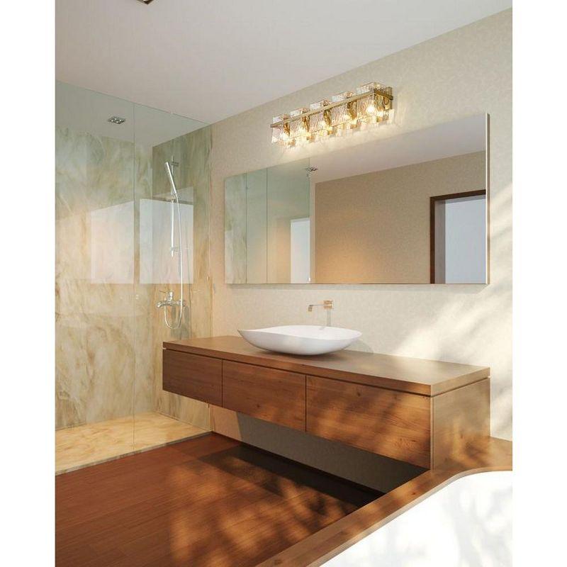 Modern Gold 5-Light Vanity with Handmade Glass Shades