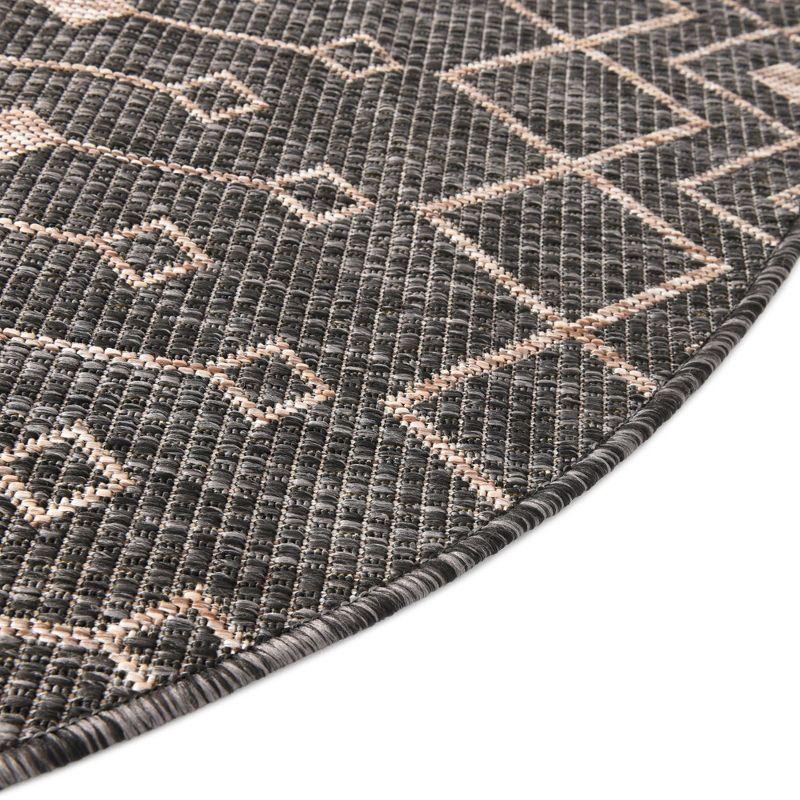 Unique Loom 7' 10 x 10' 0 Oval Indoor/Outdoor Trellis Charcoal Gray Area Rug