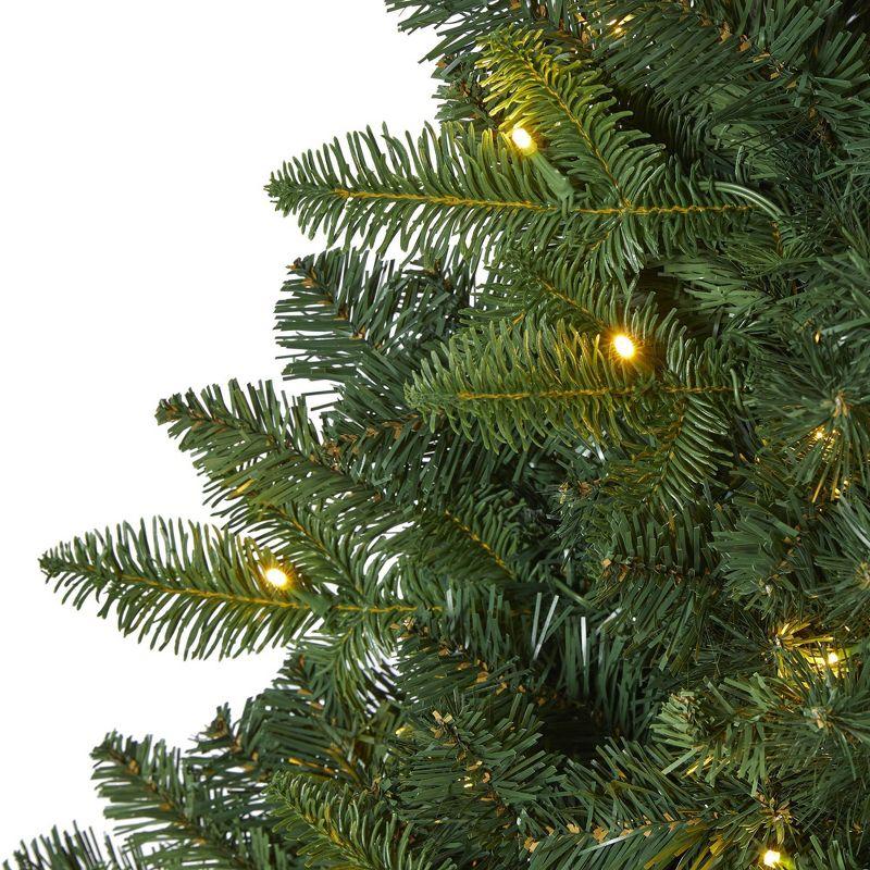 5ft Nearly Natural Pre-Lit LED Grand Teton Spruce Flat Back Artificial Christmas Tree Clear Lights