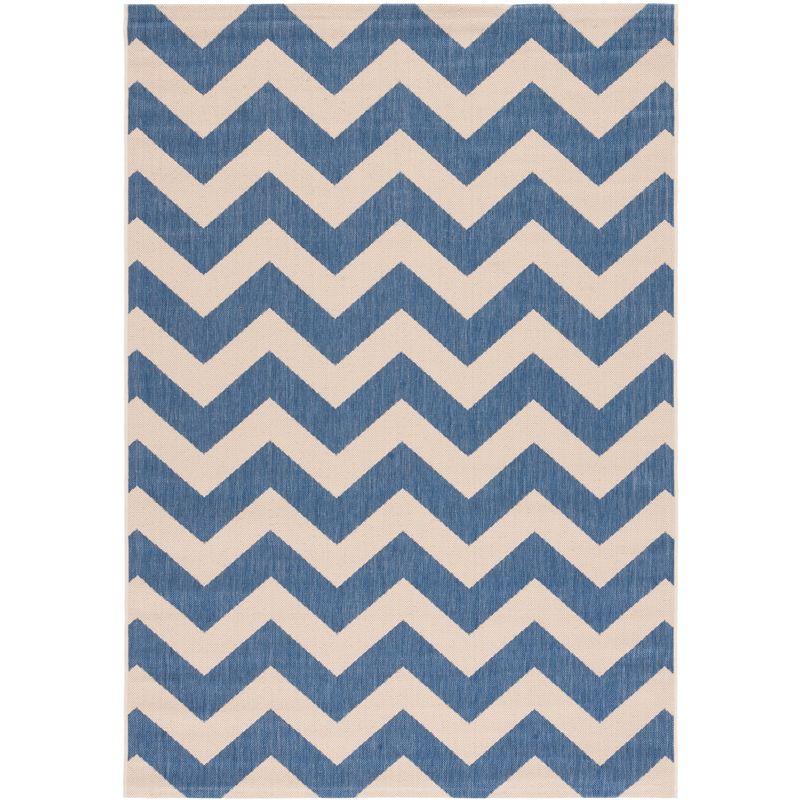 Courtyard CY6244 Power Loomed Indoor and Outdoor Area Rug - Blue/Beige - 5'3"x7'7" - Safavieh