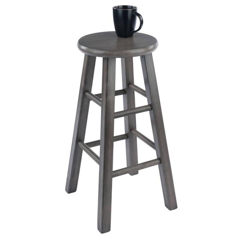 Rustic Gray 24" Solid Wood Backless Counter Stool