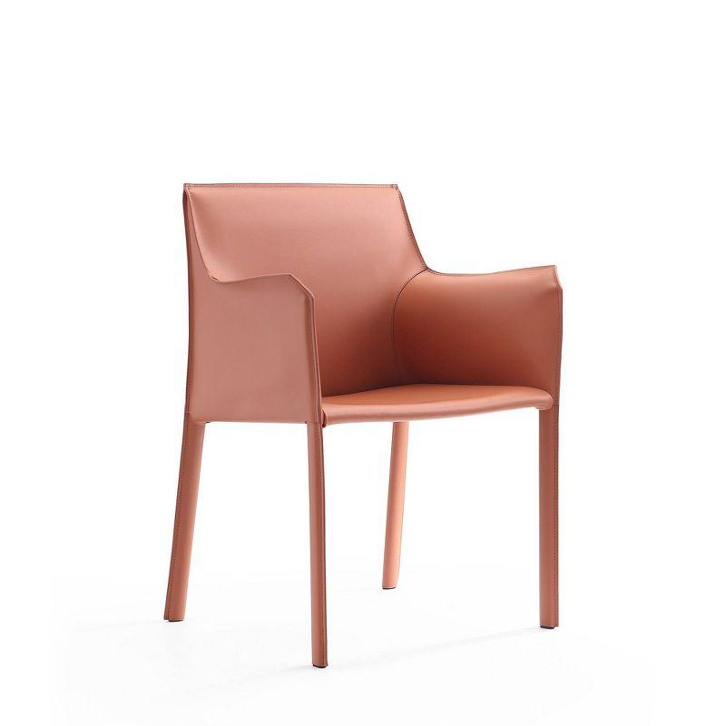 Manhattan Comfort Paris Clay Pink Saddle Leather Armchair