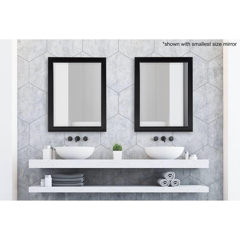 28" x 40" Bosc Framed Wall Mirror Black - DesignOvation: Modern Rectangular Decor, No Assembly Required