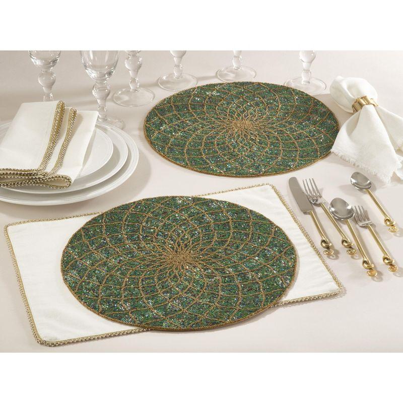 Khaleesi Glass Geometric Round Placemat (Set of 4)