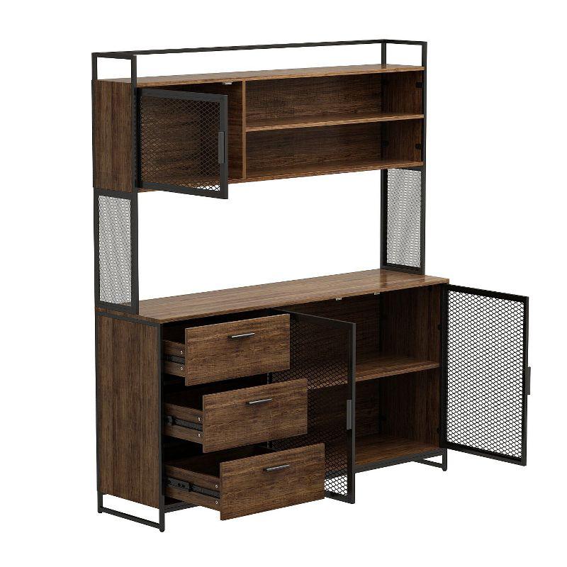 FUFU&GAGA Brown Kitchen Cabinet Pantry with Sleek Design & Ample Storage