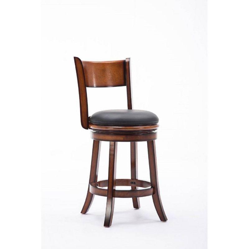 Chestnut Bonded Leather 24" Swivel Counter Stool with High-Density Foam