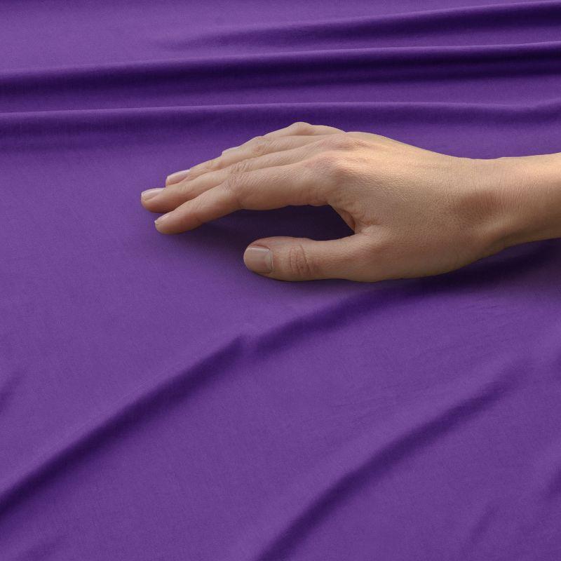 Twin 3 PC Piece Rayon From Bamboo Sheets Solid Deep Pocket Sheet Set - Purple