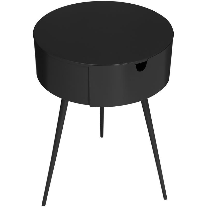 Bali Black Metal Nightstand-Meridian Furniture