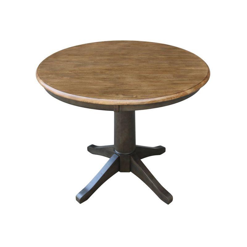 International Concepts 29" Dining Height Madeline Round Top Pedestal Table Hickory Brown: Solid Wood, Kitchen, Non-Extension