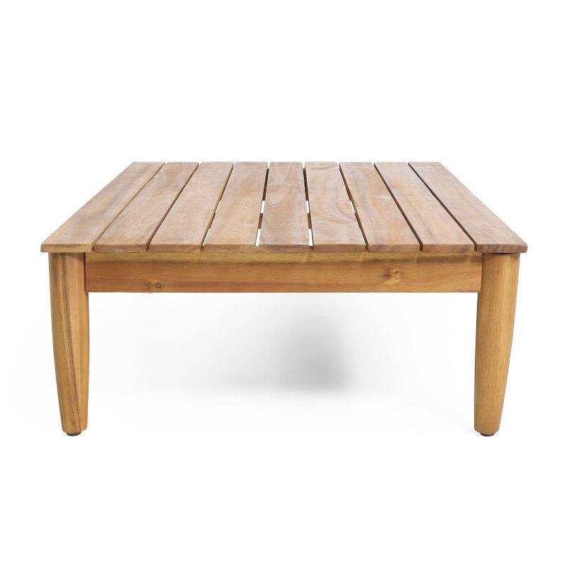 Magnolia Patio Acacia Wood Coffee Table - Teak - Christopher Knight Home: Water-Resistant, Tapered Legs