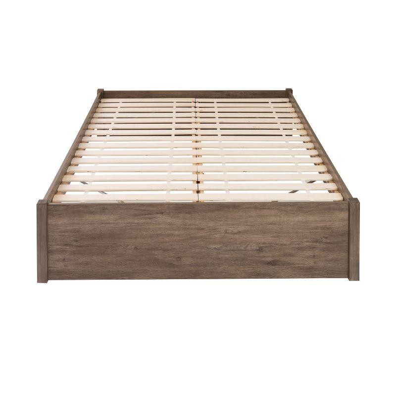 Queen 4 Post Platform Bed Drifted Gray - Prepac: Sleek Storage, No Box Spring Required