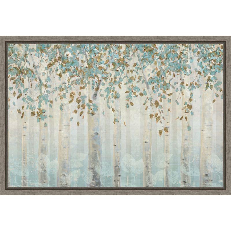 Weathered Gray Framed Botanic-Inspired Canvas Wall Art