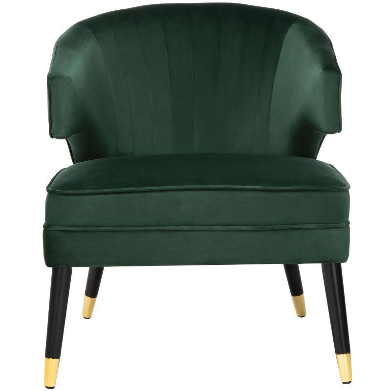 Stazia Wingback Accent Chair - ACH4502 - Forest Green/Black - Safavieh