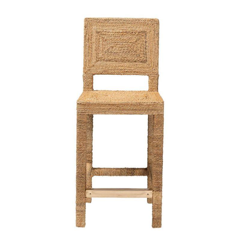 bali & pari Anfield Natural Seagrass and Mahogany Wood Counter Height Barstool: 30 Day Limited Warranty, No Assembly Required