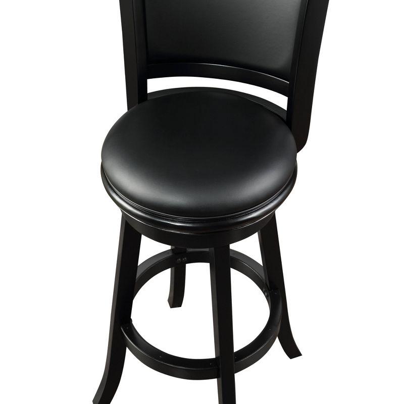 34" Extra Tall Augusta Swivel Barstool Black - Boraam: Durable Hardwood, Faux Leather, 360 Swivel, Footrest