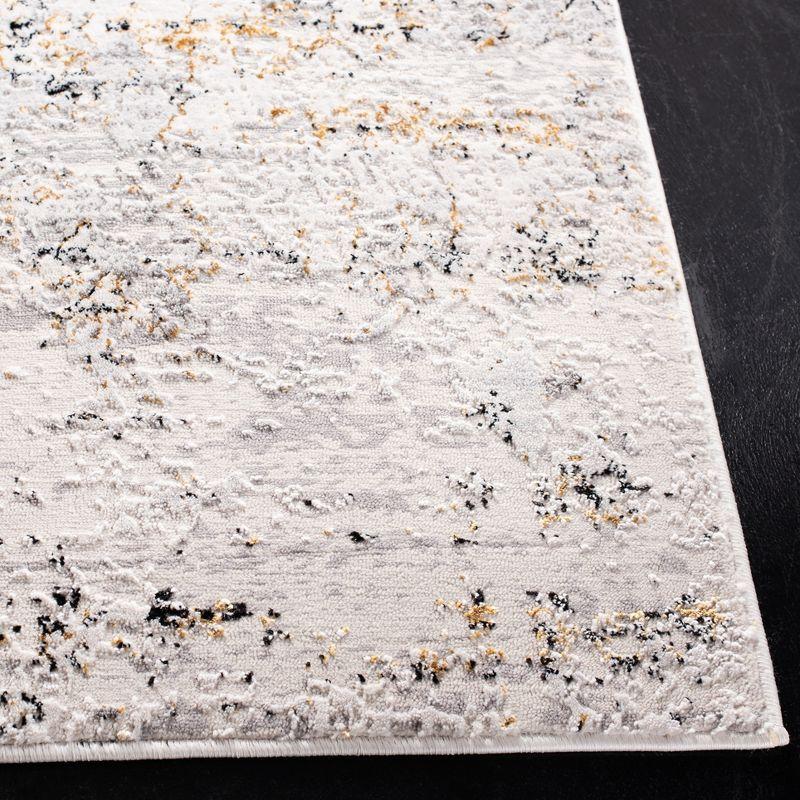 Abstract Amalfi Bliss Rectangular Rug in Creme & Gold - 3x5 Feet