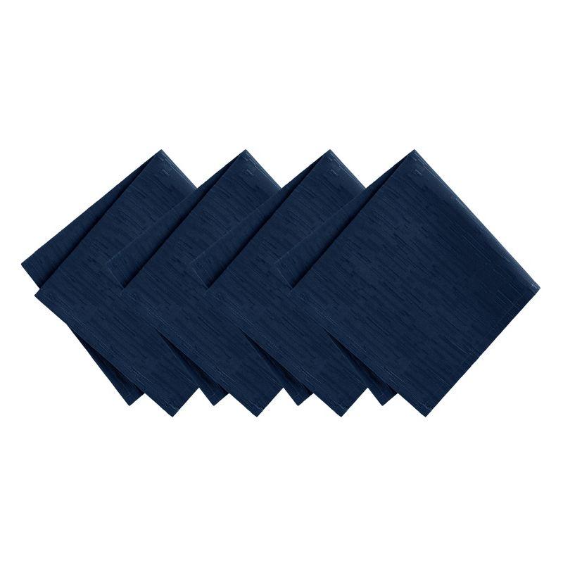 Navy Textured Water-Resistant Polyester Napkins, Set of 4