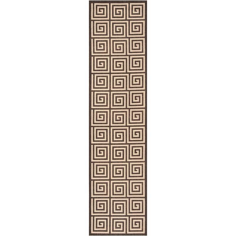 Linden LND129 Power Loomed Runner Rug - Creme/Brown - 2'2"x8' - Safavieh