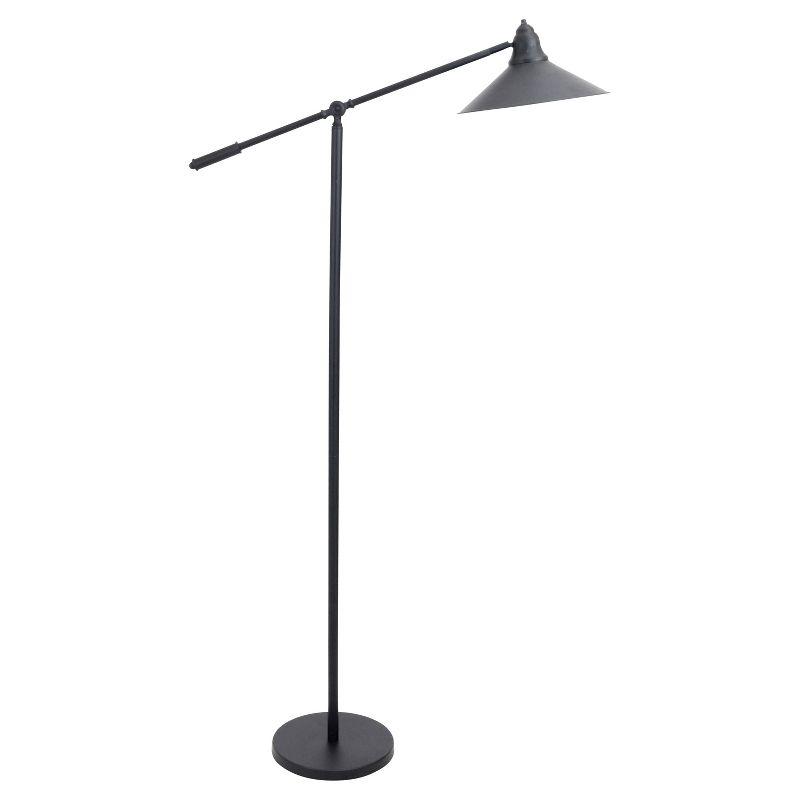 Adjustable Paddy 66'' Black and Gold Industrial Floor Lamp