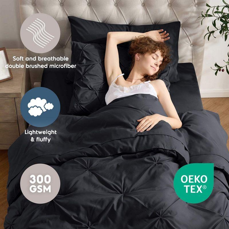 Bed-in-A-Bag Pleated Comforter Set with Bed Sheets