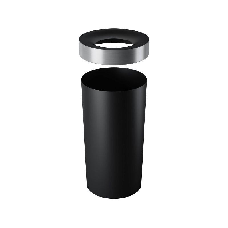 Black and Nickel 16.5-Gallon Open Top Kitchen Trash Can