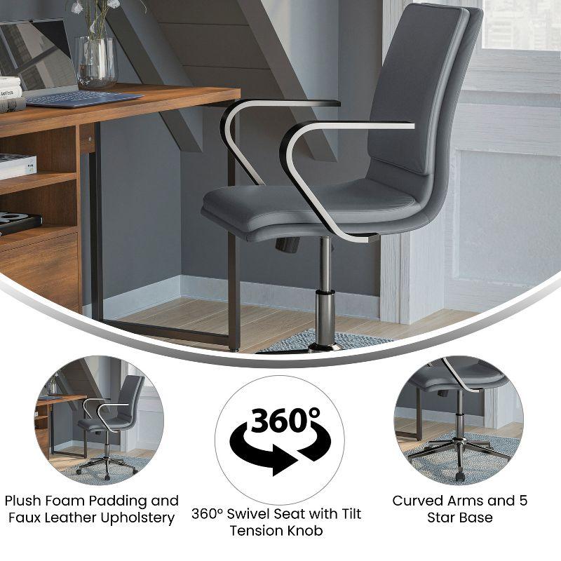 Flash Furniture Mid-Back Designer Upholstered Swivel Executive Office Chair with Armrests