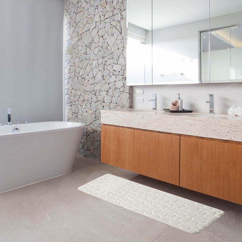 Evideco Pebble Runner Mat - Memory Foam - 48"L x 18"W for Kitchen, Bathroom and more