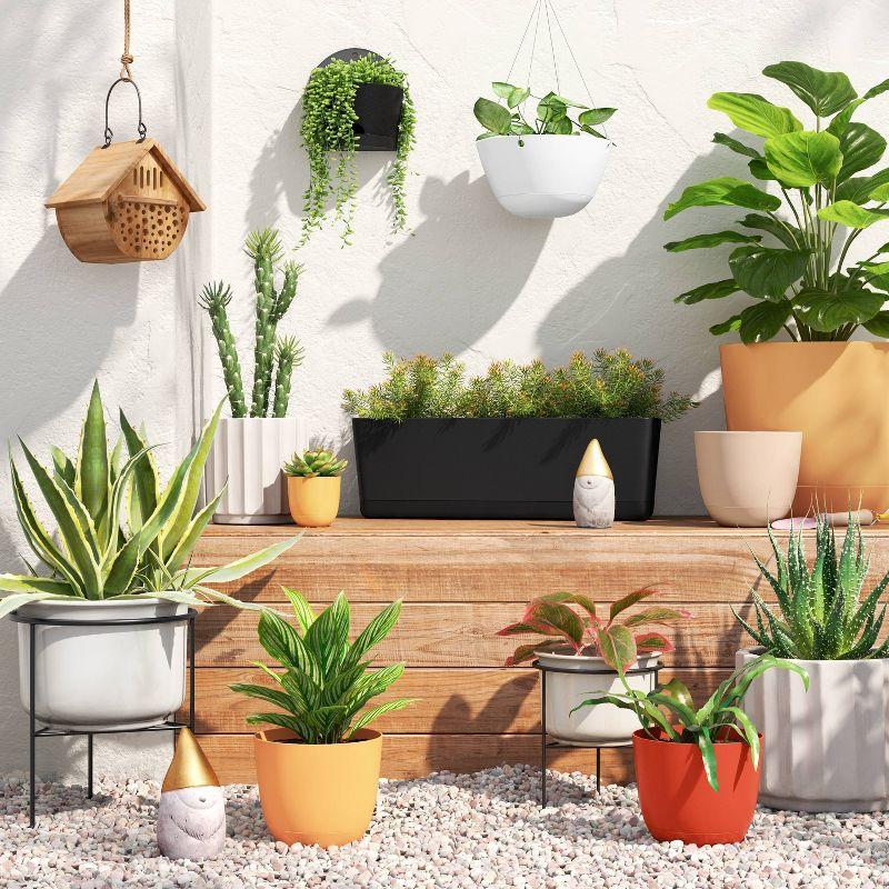 2pc Self-Watering Wall Half-Circle Indoor Outdoor Planter Pots Black 8"x4.75" - Room Essentials™