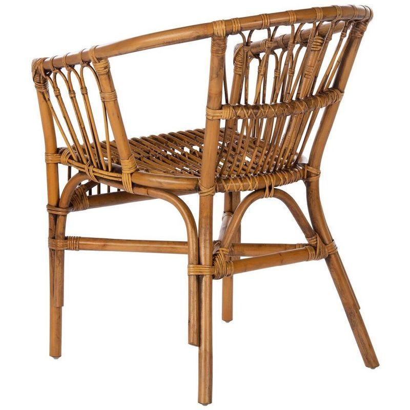 Adriana Rattan Accent Chair - Set of 2 - ACH6505 - Honey Brown Wash - Safavieh
