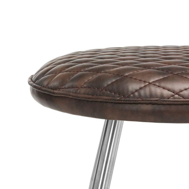 Brinley Mid-Century Modern Stool - FOX1704 - Antique Brown - Safavieh Couture