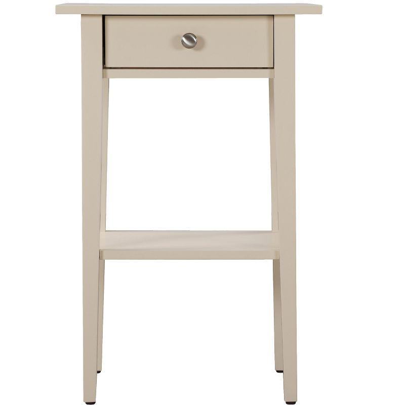 Dalton Beige Modern Nightstand with Open Storage Shelf